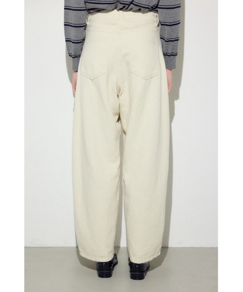 AZUL by moussy（アズールバイマウジー）の「【身長/骨格別着用画像あり】コットンリネンカーブワイドパンツ　春服　秋服　ルーズシルエット　体系カバー（スラックス・レディース・ブラック/ベージュ/アイボリー・MEDIUM/SMALL）」の7枚目の写真