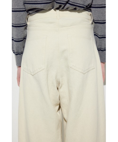 AZUL by moussy（アズールバイマウジー）の「【身長/骨格別着用画像あり】コットンリネンカーブワイドパンツ　春服　秋服　ルーズシルエット　体系カバー（スラックス・レディース・ブラック/ベージュ/アイボリー・MEDIUM/SMALL）」の9枚目の写真