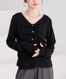 Elishe（エリシェ）の「フロントタックボタントップス（Tシャツ/カットソー）」