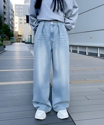 repipi armario（レピピ アルマリオ）の「【一部カラーTALLサイズ有】ホックデニムワイドパンツ（その他パンツ）」