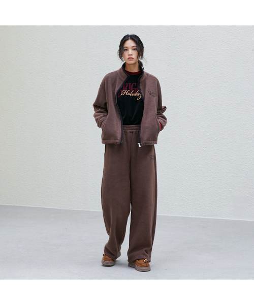 LAP(ラップ)の「ピンストライプ刺繍フリースジップアップ AR4CTB62(その他アウター・レディース・ブラウン/チャコール・FREE)」の3枚目の写真