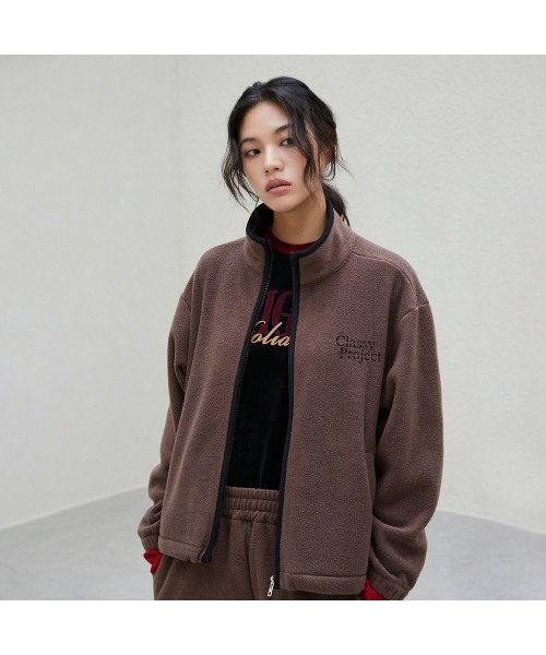 LAP(ラップ)の「ピンストライプ刺繍フリースジップアップ AR4CTB62(その他アウター・レディース・ブラウン/チャコール・FREE)」の4枚目の写真