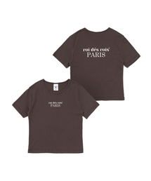 オリジンパリ クロップ半袖Tシャツ (ブラウン)