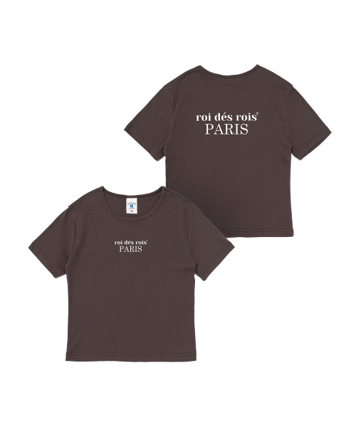 ROIDESROIS(ロワデロワ)の「オリジンパリ クロップ半袖Tシャツ (ブラウン)(Tシャツ/カットソー・レディース・その他・FREE)」の1枚目の写真