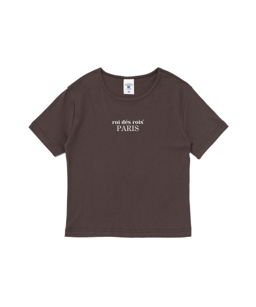 ROIDESROIS(ロワデロワ)の「オリジンパリ クロップ半袖Tシャツ (ブラウン)(Tシャツ/カットソー・レディース・その他・FREE)」の2枚目の写真