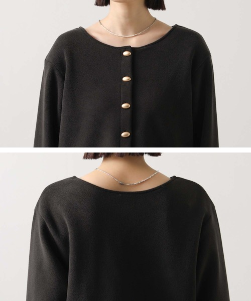 Gready Brilliant（グレディブリリアン）の「２ｗａｙシャギー楕円金釦カットソー（Tシャツ/カットソー・レディース・ブラック/アイボリー・38）」の3枚目の写真