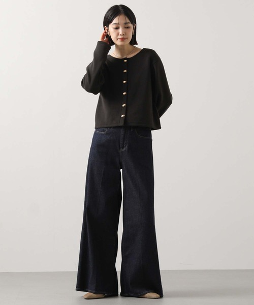 Gready Brilliant（グレディブリリアン）の「２ｗａｙシャギー楕円金釦カットソー（Tシャツ/カットソー・レディース・ブラック/アイボリー・38）」の15枚目の写真