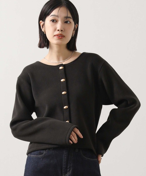 Gready Brilliant（グレディブリリアン）の「２ｗａｙシャギー楕円金釦カットソー（Tシャツ/カットソー・レディース・ブラック/アイボリー・38）」の16枚目の写真