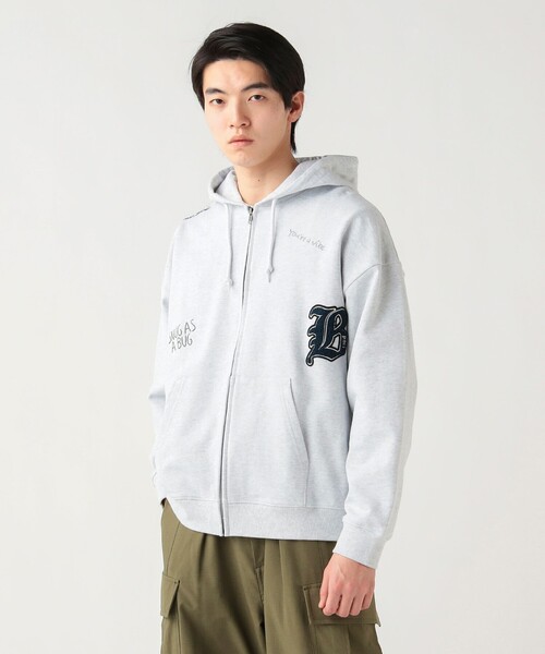 BEAMS HEART(ビームスハート)の「【5/21値下げ】レタード ジップ パーカー(スウェット・メンズ・ブラック/ライトグレー・SMALL/LARGE/MEDIUM)」の2枚目の写真