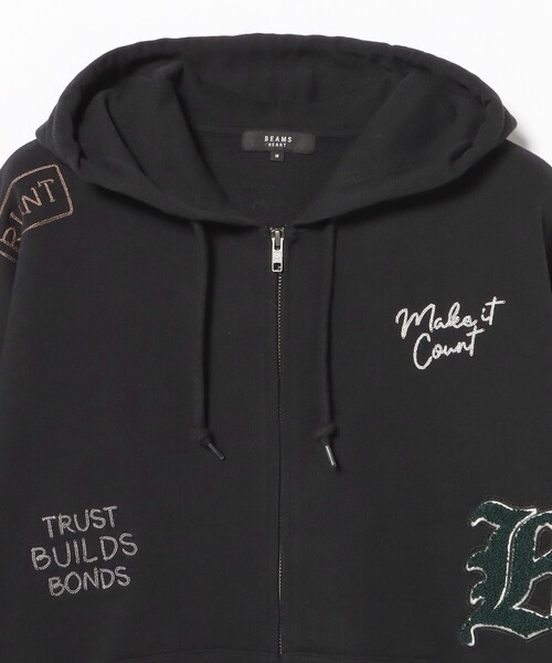 BEAMS HEART(ビームスハート)の「【5/21値下げ】レタード ジップ パーカー(スウェット・メンズ・ブラック/ライトグレー・SMALL/LARGE/MEDIUM)」の7枚目の写真