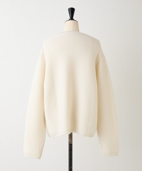 BEARDSLEY(ビアズリー)の「《SOFIE D'HOORE》カシミヤ畦編みニット(ニット/セーター・レディース・アイボリー/グレー・SMALL)」の3枚目の写真