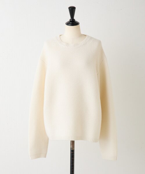 BEARDSLEY(ビアズリー)の「《SOFIE D'HOORE》カシミヤ畦編みニット(ニット/セーター・レディース・アイボリー/グレー・SMALL)」の4枚目の写真