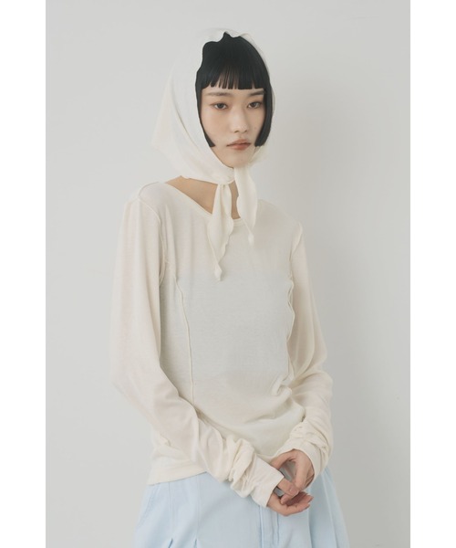 Limue(リミュ)の「メローインナーロングカットソー(Tシャツ/カットソー・レディース・オフホワイト/イエロー/サックスブルー・FREE)」の2枚目の写真