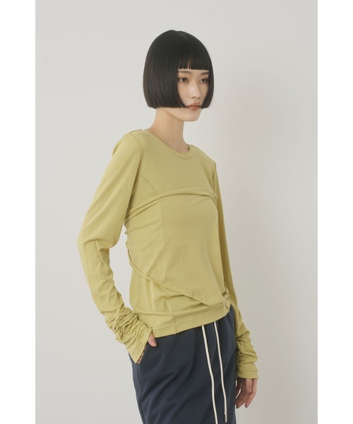 Limue(リミュ)の「メローインナーロングカットソー(Tシャツ/カットソー・レディース・オフホワイト/イエロー/サックスブルー・FREE)」の1枚目の写真