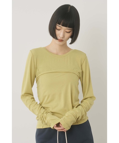 Limue(リミュ)の「メローインナーロングカットソー(Tシャツ/カットソー・レディース・オフホワイト/イエロー/サックスブルー・FREE)」の20枚目の写真