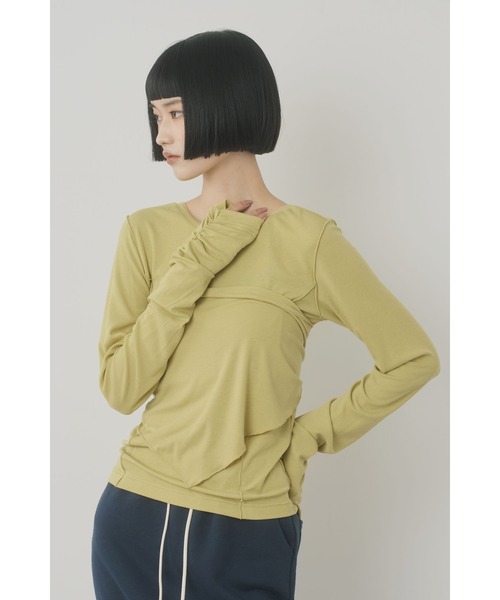 Limue(リミュ)の「メローインナーロングカットソー(Tシャツ/カットソー・レディース・オフホワイト/イエロー/サックスブルー・FREE)」の21枚目の写真