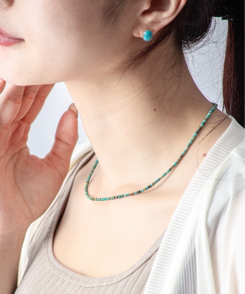 Harpo(アルポ)の「【Harpo/アルポ】 シルバー ネックレス ターコイズ NECKLACE CO237(ネックレス・レディース・ターコイズブルー・FREE)」の1枚目の写真