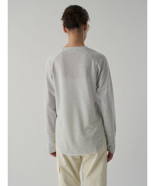 Henon.(ヘノン)の「ラグランロングTシャツ(Tシャツ/カットソー・レディース・ブラック/オフホワイト/レッド・F)」の18枚目の写真