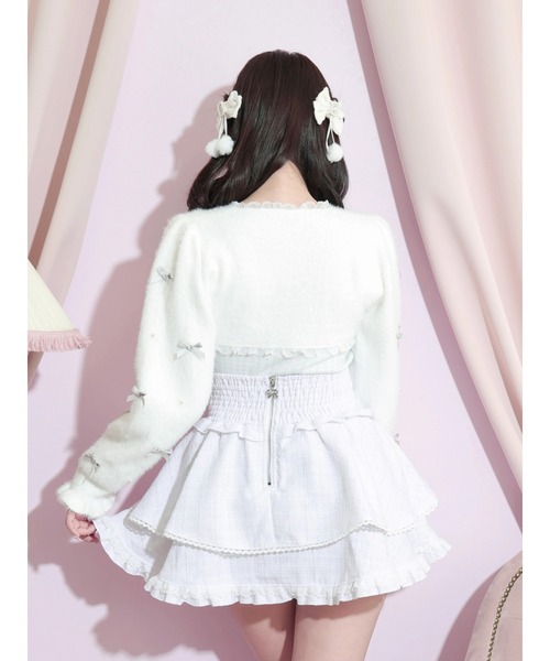 NOEMIE(ノエミー)の「メニーリボンシャギーレイヤード千鳥ニット(ニット/セーター・レディース・サックスブルー/ブラック/ピンク・M)」の6枚目の写真