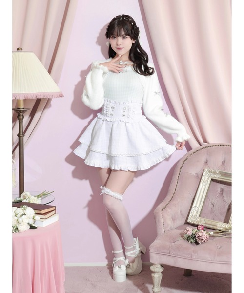 NOEMIE(ノエミー)の「メニーリボンシャギーレイヤード千鳥ニット(ニット/セーター・レディース・サックスブルー/ブラック/ピンク・M)」の7枚目の写真