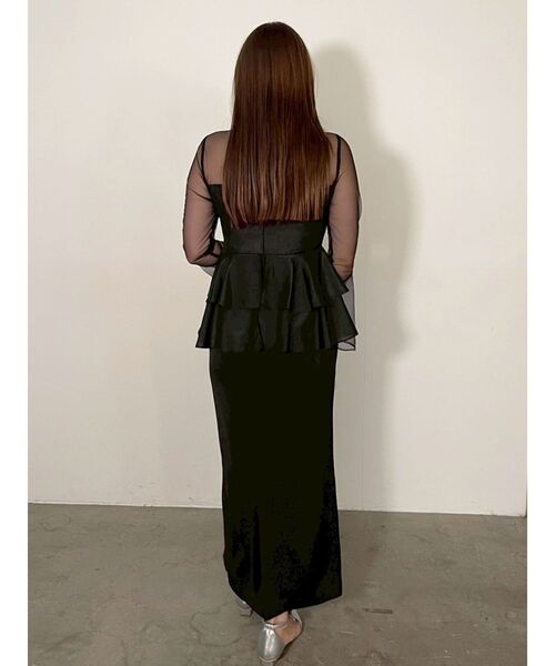 LAGUNAMOON（ラグナムーン）の「LADYアシンメトリーペプラムフリルドレス 結婚式 お呼ばれ（ドレス・レディース・ブラック/サーモンピンク・SMALL/MEDIUM）」の20枚目の写真