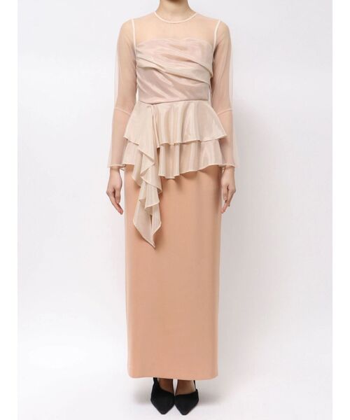 LAGUNAMOON（ラグナムーン）の「LADYアシンメトリーペプラムフリルドレス 結婚式 お呼ばれ（ドレス・レディース・ブラック/サーモンピンク・SMALL/MEDIUM）」の21枚目の写真