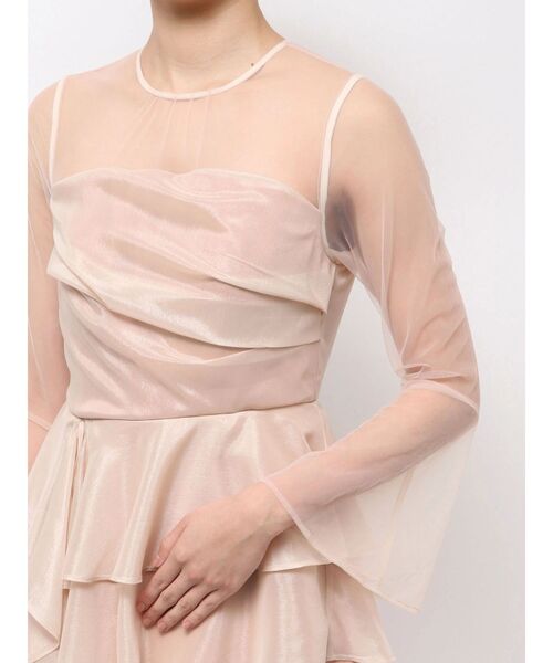 LAGUNAMOON（ラグナムーン）の「LADYアシンメトリーペプラムフリルドレス 結婚式 お呼ばれ（ドレス・レディース・ブラック/サーモンピンク・SMALL/MEDIUM）」の3枚目の写真