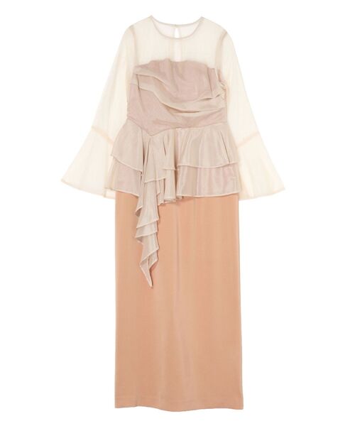 LAGUNAMOON（ラグナムーン）の「LADYアシンメトリーペプラムフリルドレス 結婚式 お呼ばれ（ドレス・レディース・ブラック/サーモンピンク・SMALL/MEDIUM）」の13枚目の写真