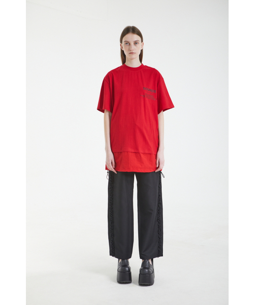 BMUETTE(ビムウィエ)の「レイヤードTシャツ - レッド(Tシャツ/カットソー・レディース・レッド・SMALL/MEDIUM/LARGE)」の1枚目の写真