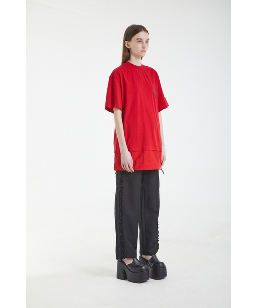 BMUETTE(ビムウィエ)の「レイヤードTシャツ - レッド(Tシャツ/カットソー・レディース・レッド・SMALL/MEDIUM/LARGE)」の2枚目の写真