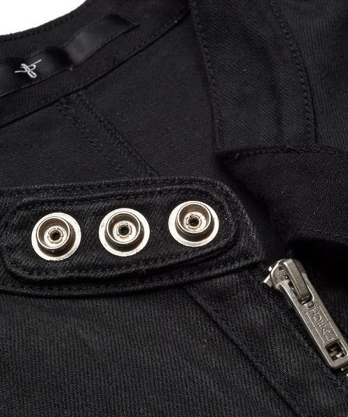 NO ID.(ノーアイディ)の「mj11369-コーティングシングルライダースJKT ジャケット(858030-404B)(ライダースジャケット・メンズ・ブラック・2/1)」の9枚目の写真