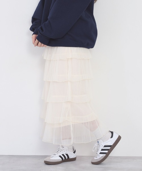 Nohea(ノヘア)の「nohea 6段チュールティアードスカート(スカート・レディース・アイボリー/ブラック/ダークグレー/グレー/オフホワイト/ピンク・M)」の15枚目の写真