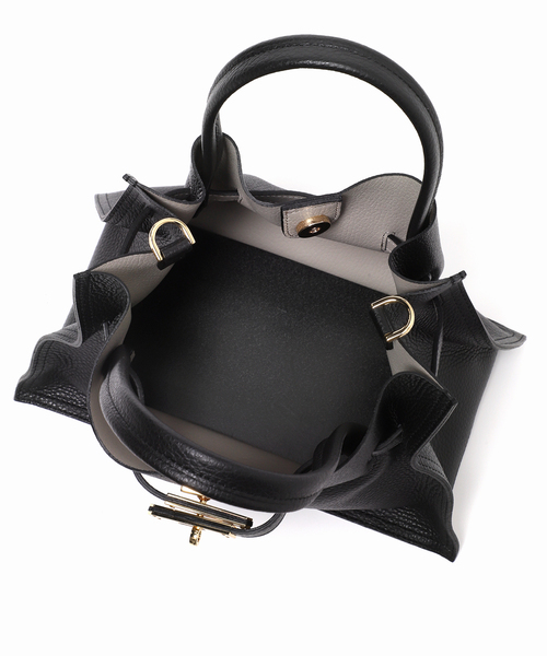 Spick & Span（スピックアンドスパン）の「《追加2》VIOLAd’ORO / ヴィオラドーロ イタリアンWフェイスレザートートバッグM（トートバッグ・レディース・ブラック/グレー・FREE）」の11枚目の写真