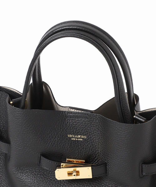 Spick & Span（スピックアンドスパン）の「《追加2》VIOLAd’ORO / ヴィオラドーロ イタリアンWフェイスレザートートバッグM（トートバッグ・レディース・ブラック/グレー・FREE）」の12枚目の写真
