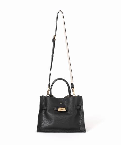 Spick & Span（スピックアンドスパン）の「《追加2》VIOLAd’ORO / ヴィオラドーロ イタリアンWフェイスレザートートバッグM（トートバッグ・レディース・ブラック/グレー・FREE）」の14枚目の写真