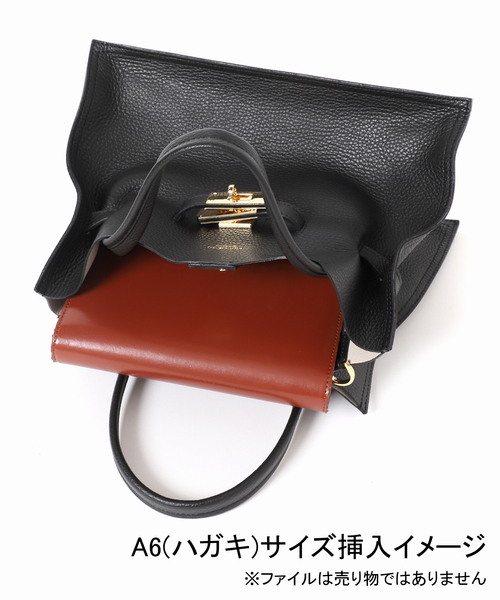 Spick & Span（スピックアンドスパン）の「《追加2》VIOLAd’ORO / ヴィオラドーロ イタリアンWフェイスレザートートバッグM（トートバッグ・レディース・ブラック/グレー・FREE）」の20枚目の写真