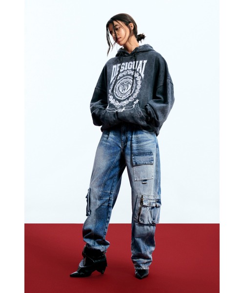 Desigual(デシグアル)の「【Desigual × EGONLAB】ウールファインゲージ オーバーサイズフーディ 90年代×ストリート 2026年春夏 新作(スウェット・レディース・ブラック・S/L)」の5枚目の写真
