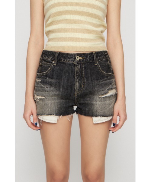 LAGUA GEM(ラグアジェム)の「CRASH COMPACT DENIM ショートパンツ(デニムパンツ・レディース・ブラック/ブルー・X-SMALL/SMALL/MEDIUM)」の9枚目の写真