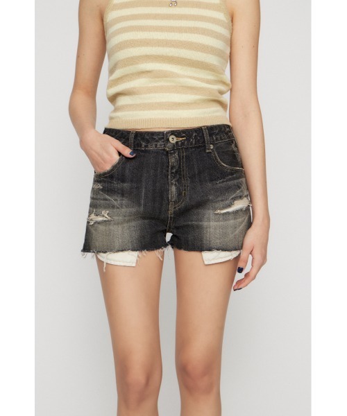 LAGUA GEM(ラグアジェム)の「CRASH COMPACT DENIM ショートパンツ(デニムパンツ・レディース・ブラック/ブルー・X-SMALL/SMALL/MEDIUM)」の10枚目の写真