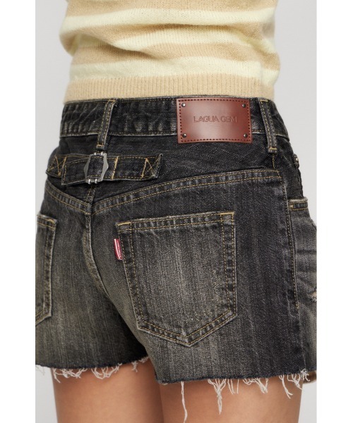 LAGUA GEM(ラグアジェム)の「CRASH COMPACT DENIM ショートパンツ(デニムパンツ・レディース・ブラック/ブルー・X-SMALL/SMALL/MEDIUM)」の17枚目の写真