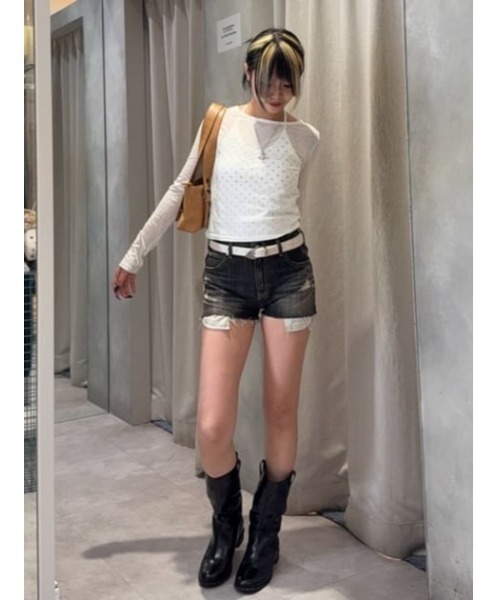 LAGUA GEM(ラグアジェム)の「CRASH COMPACT DENIM ショートパンツ(デニムパンツ・レディース・ブラック/ブルー・X-SMALL/SMALL/MEDIUM)」の22枚目の写真