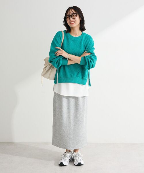 Green Parks(グリーンパークス)の「フラワーフクレジャカードプルオーバー(Tシャツ/カットソー・レディース・グリーン/グレー/オフホワイト・FREE)」の5枚目の写真