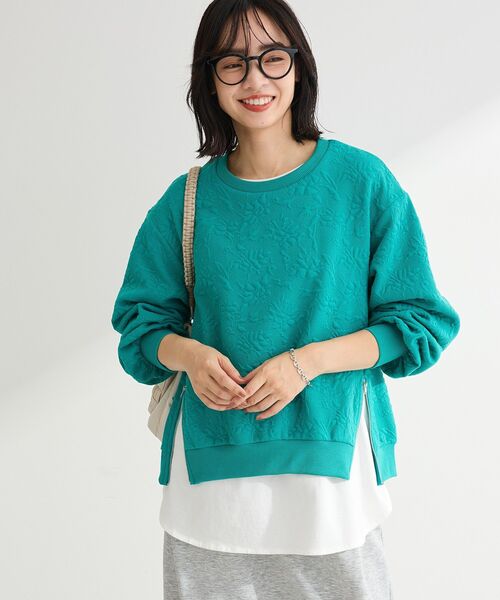 Green Parks(グリーンパークス)の「フラワーフクレジャカードプルオーバー(Tシャツ/カットソー・レディース・グリーン/グレー/オフホワイト・FREE)」の8枚目の写真