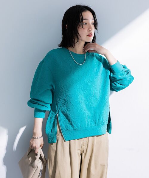 Green Parks(グリーンパークス)の「フラワーフクレジャカードプルオーバー(Tシャツ/カットソー・レディース・グリーン/グレー/オフホワイト・FREE)」の12枚目の写真
