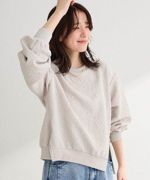 Green Parks(グリーンパークス)の「フラワーフクレジャカードプルオーバー(Tシャツ/カットソー・レディース・グリーン/グレー/オフホワイト・FREE)」の2枚目の写真