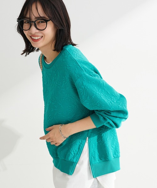 Green Parks(グリーンパークス)の「フラワーフクレジャカードプルオーバー(Tシャツ/カットソー・レディース・グリーン/グレー/オフホワイト・FREE)」の3枚目の写真