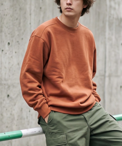 BAY SIDE(ベイサイド)の「【T16】【BAYSIDE/ベイサイド】SUPER HEAVY 16oz OVERSIZED CREWNECK A-4025(スウェット・メンズ・ブラック/キャメル・LARGE)」の2枚目の写真