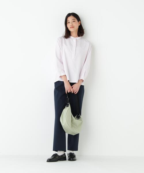 human woman(ヒューマンウーマン)の「◆【ウォッシャブル】鹿の子ジャージーバンドカラープルオーバー(Tシャツ/カットソー・レディース・パープル系その他4/ブルー/ダークインディゴブルー・MEDIUM)」の8枚目の写真