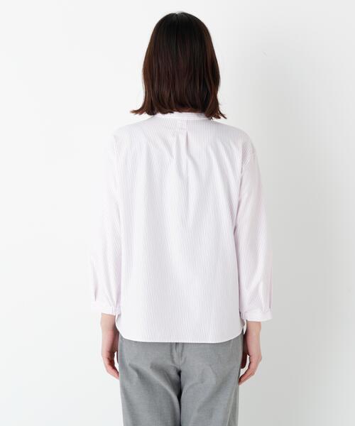 human woman(ヒューマンウーマン)の「◆【ウォッシャブル】鹿の子ジャージーバンドカラープルオーバー(Tシャツ/カットソー・レディース・パープル系その他4/ブルー/ダークインディゴブルー・MEDIUM)」の11枚目の写真