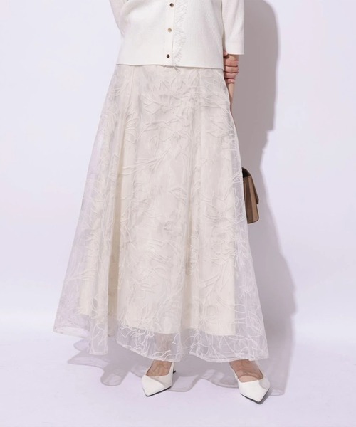 Mystrada（マイストラーダ）の「ネリナフロッキースカート（スカート・レディース・ライトブルー/ピンク/ベージュ・38/36/34）」の8枚目の写真